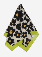 Beau Design Women's Stylish Square Polyster Trendy Digital Printed Fashion Head Neck Scarf Stole Wrap - Green Black Large 29 X 29
