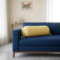 SAJAVAT HOME Pure Cotton Bolster Cover Set of 1 | Yellow Round Side Pillow Cover for Sofa, Bed & Diwan | 32x15 Inch Decorative Cylinder Cushion Cover with Adjustable Ties