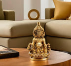 ARTVARKO Brass Kuber Murti Lord of Treasure Wealth Maharaj Kuber Statue for Tijori Locker Money Safe Kubera Idol 3 Inch Gold