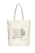 THE UMBRELLA STORE Tote bag, Cotton tote bag with pocket inside (Tortured Poet)