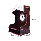 nexat Premium MDF Wooden Temple with Doors | Mandir for Pooja Room, Office & Housewarming Gift (393)