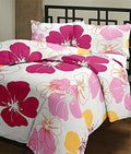 WONDERLOOK 100% Super Soft Reversible Design Dohar I AC Blanket I Blanket for All Season I Gifting (Double, Big Pink Flower) Kafalo