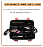 NAMCHI Luxury Leather Tote Handbag for Women Spacious, Stylish & Versatile – Perfect for Work & Travel (Black with white belt)