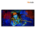 VIBECRAFTS Homcraft Canvas Paintings for Living Room Drawing Room Krishna Playing Flute Canvas Wall Painting Fitted With Wooden Frame For Home | Office | Living Room | Gifts (PTVCH_2530)