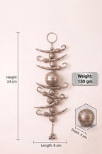 KridayKraft Traditional Nimbu Mirchi Beads Hanging for Positive Energy | Metallic Silver Finish Decorative Nazar Battu for Doorway/Entrance.