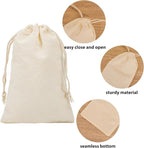 Cotton Drawstring Bags Small Reusable Muslin Bag Sachet Bag for Party Wedding Storage Home Supplies,8 PCS 7x10 Inches.