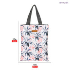 PrettyKrafts Tote Bags Cotton Shopping Bags with Shoulder Length Handles, Grocery Shopping Cloth Bags, Reusable, Washable Tote Bag for Women, Teacher, Mother as Gifts, Grey Peach