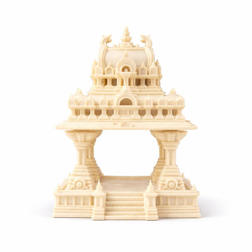 3D Printed Mini Temple Mandir for Home Decor & Return Gifts | Detachable Top Dome | 4 Colors | 3 Sizes (Ivory, Small)