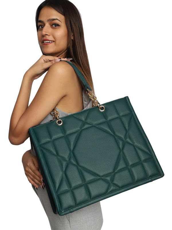 MINI WESST Women's Western Casual Textured Zip Tote Bag | Perfect for Office, College & Everyday Use