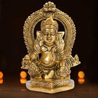 ARTVARKO Brass Lord of Treasure Wealth Maharaj Kuber Laxmi Murti Statue for Maha Dosh Nivaran Prosperity Home Décor 4.5 Inch