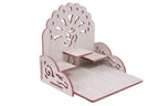WAANIBOSA Wooden Temple Small, Wall Mounted Pooja Mandir with Shelf, Brown Finish, Home Décor (Small Temple 5)