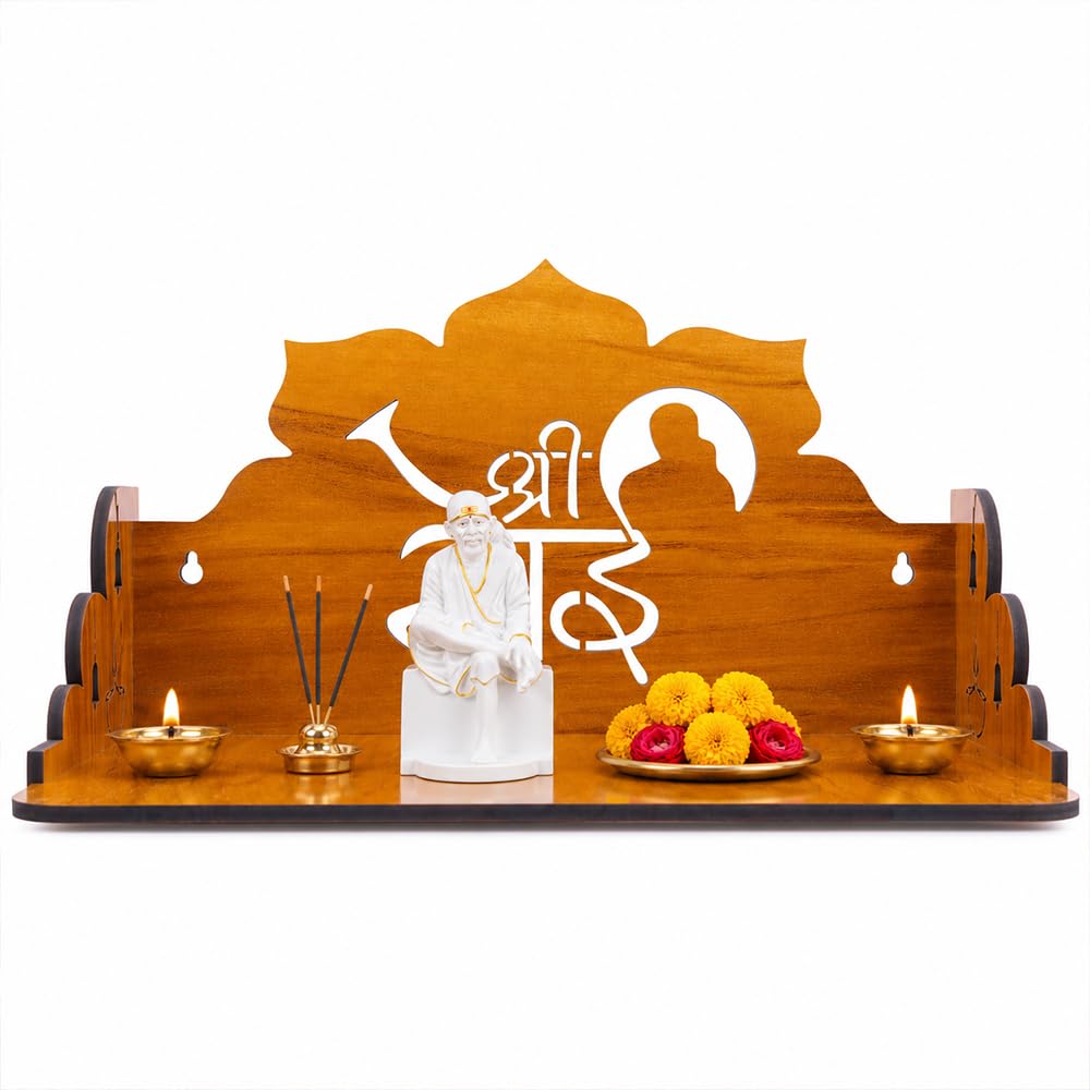 Sehaz Artworks Pooja Mandir for Home | Pooja Stand for Home | Wooden Mandir | Temple | Wooden Temple | Puja | Wall Mounted