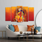 VIBECRAFTS Homcraft Indian Warrior Chhatrapati Shivaji Maharaj Wall Painting Set of Five For Home|Office|Living Room|Gift (PTVC5Pcs2_6618)