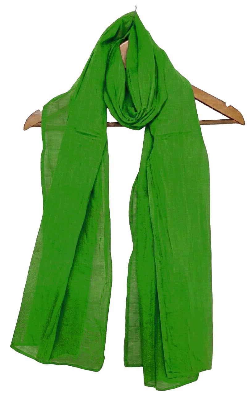 Pure Cotton Scarf Stole for Women, 175 x 100 cm, Lightweight, Versatile, Multiple Colours (Neon Green)