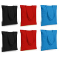 Lify Cotton Canvas Tote Unisex Shopping Bags Shopping Bag for Crafts, Heavy Duty, Washable, Eco-Friendly Canvas Multipurpose Grocery Bag Reusable Grocery Bag (Black 2) (Red 2) (Blue 2) - (Pack of 6)