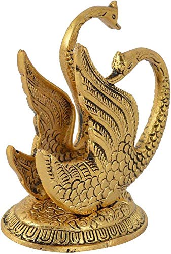 Decor And Art Metal Decorative Golden Swan Duck Shape Napkin, Tissue Paper Holder for Dining Table (Golden) -11cm