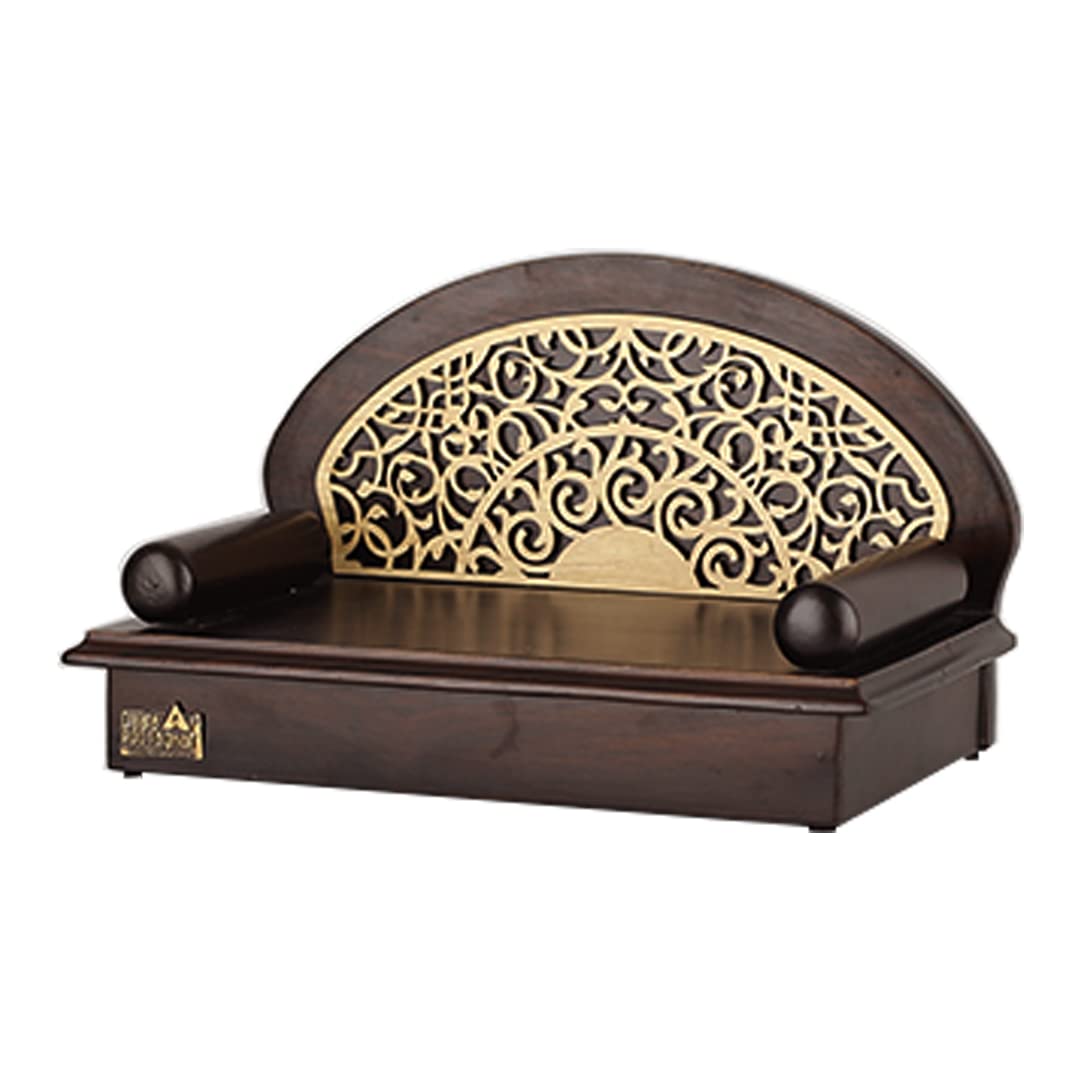 CREATA POOJAGHAR Vaastu Designer Handcrafted Wooden Dev Paat Home Temple Decorative, 15.2 Centimeters, 17.8 CM