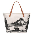 The Purple Tree Oversized Tote Bag For Women, White, 43.3 cm x 30 cm x 13 cm, Canvas with Faux Leather Handles, Zip Closure, 10 kg Capacity, Perfect for Travel, Shopping, or Gifts