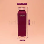 Artarium Copper Water Bottle for Travel Leak Proof and BPA Free, Office and Home Use, Ayurveda Inspired Bottle for Immunity Boost, Supports Digestion & Liver Health (1 Liter | Magenta)