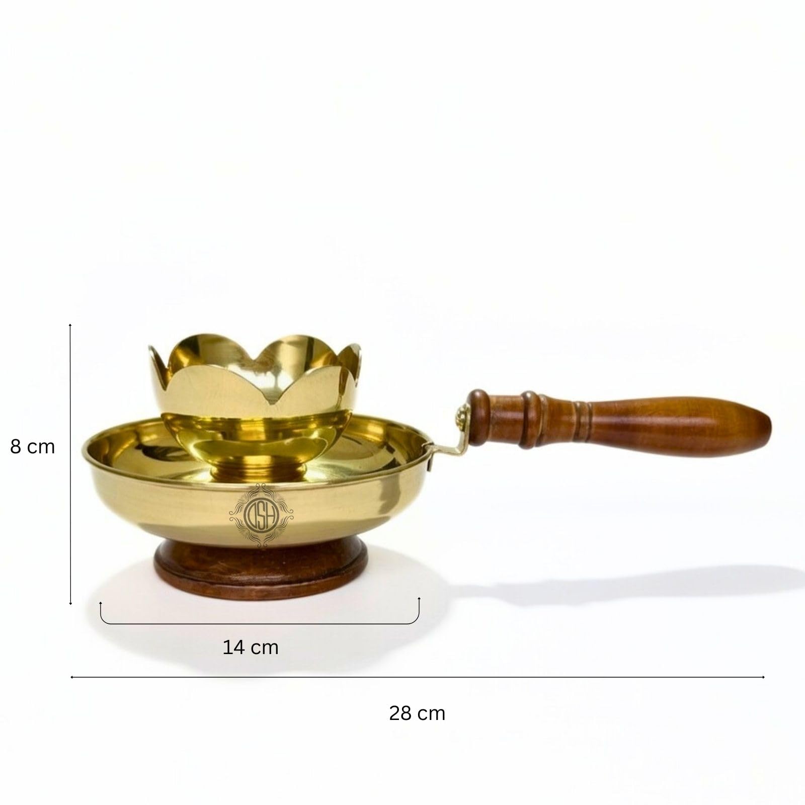 DSH Metal Dhoop Holder Incense Burner Loban Dhoop Dani Aarti Dhoop Dani Stand Burner for Home Office Temple Puja (Gold)
