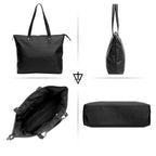 Aquatan Women's Back To Work Tote Bag With Wallet Pouch (Black Solid)