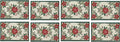 PRAKARTIK BY INDUARTS Red Flower Green Border Christmas Eco-Friendly Cotton Dining Rectangular Table mats - Reusable, Machine Washable, Everyday Use Red & Green Placemats, Set of 8 (33x47 cm) Kafalo