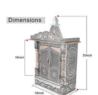 Suhanika Crafters Wooden Pooja Mandir for Home X Small Sagwan Wood Temple with Copper and Aluminum Accents Handcrafted Dev Ghar Mantapa for Home Office Prayer Room Traditional Decor Gift