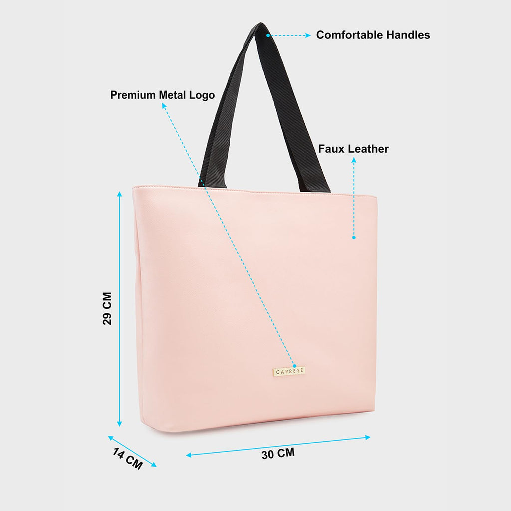 Caprese womens MACY T Large PINK/BLACK Tote Bag