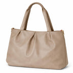 Elegant Green Faux Leather Shoulder Tote Bag for Women | Spacious Handbag with Dual Handles & Gold Accent | Everyday Office, Travel & Casual Use (Gray)