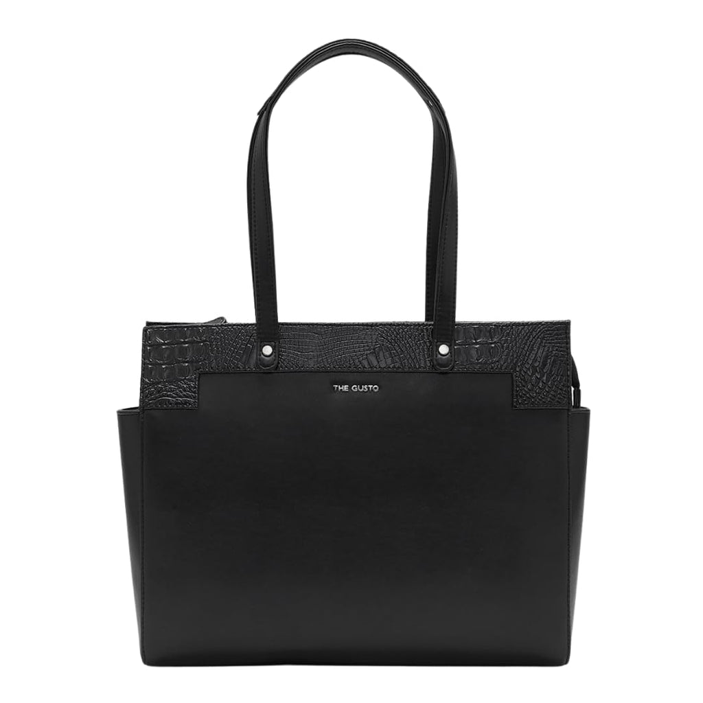 The Gusto Estelle - Premium Vegan Leather Tote Bag for Women | Stylish Hand Bag/Shoulder Bag with Zip | College, Casual Use, Office Tote Bag