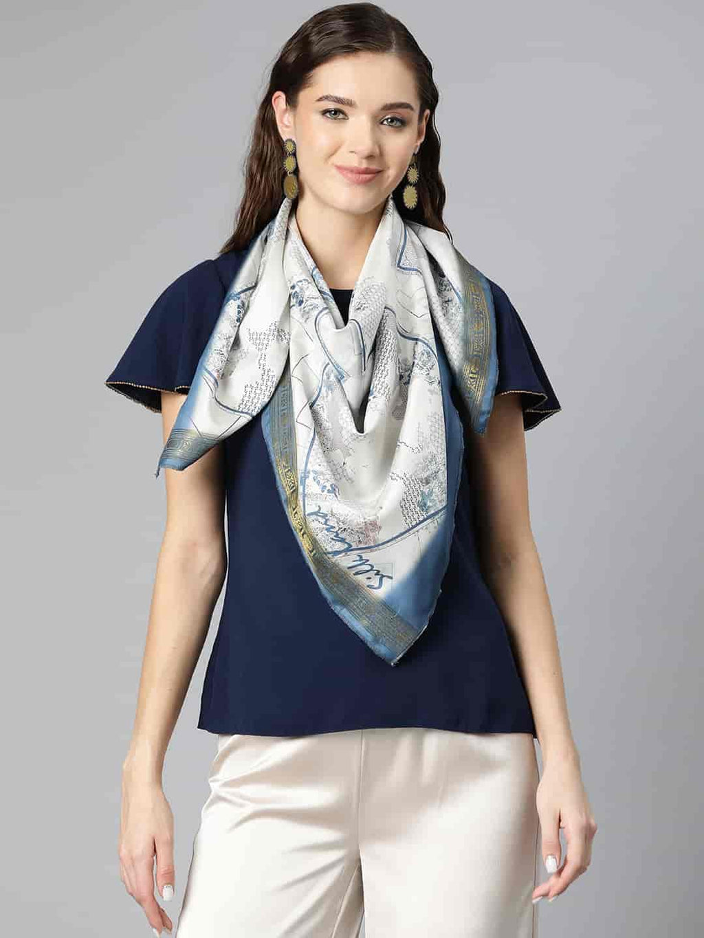 SILK LAND Women's Digital Printed Scarfs