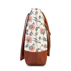 The Purple Tree Womens Handbag with Vegan Leather Handles, Floral Shoulder Bag for Office and College, Oversized Contemporary White