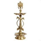 ARTVARKO Big Brass Chakra Villaku Vishnu Chakra Deepam, Diya, Deepa, Traditional Oil Lamp for Pooja, Aarti, Home and Decor 14 Inches