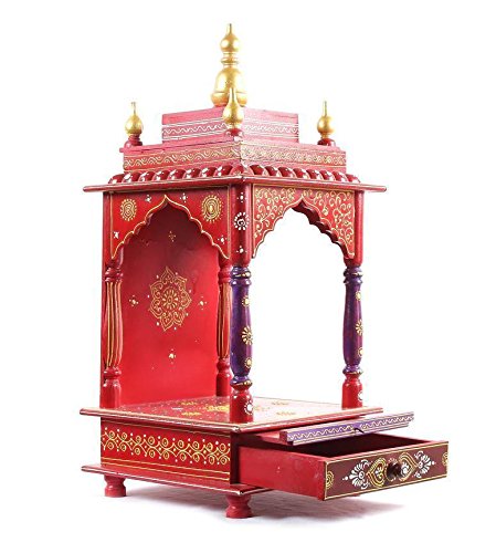 Kamdhenu Art and Craft Wooden Temple/Home Temple/Pooja Mandir/Pooja Mandap/Temple for Home, 9.06 Inch