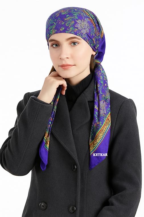 KETKAR Women’s Wool Winter Scarf | Soft & Warm Woolen Muffler | Stylish Cold Weather Wrap for Women | Pack of 1_Blue