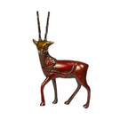 ARTVARKO Brass Deer Statue Home Décor Murti Idol for Home Office Shop Decorative Showpiece Vaastu and Gift (Cherry Gold 7 Inch)