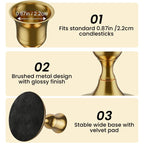 HASTHIP® 2 Pack Candle Holder Stand for Home Decoration Metal Taper Candle
