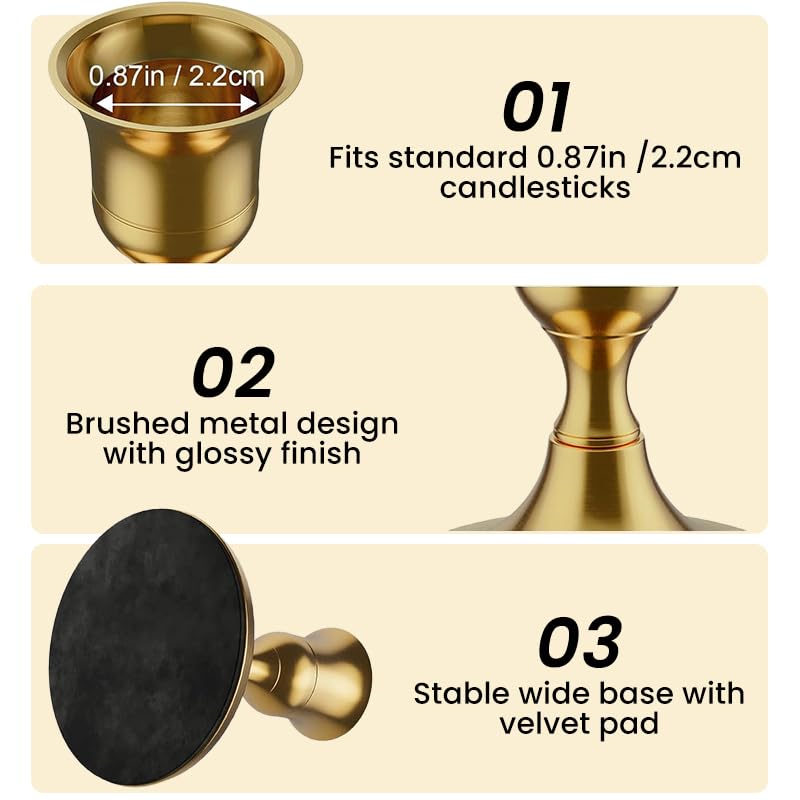 HASTHIP® 2 Pack Candle Holder Stand for Home Decoration Metal Taper Candle