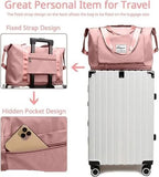 Viyaro Polyester Foldable Tote Bag | Expandable Design with Dry & Wet Separation, Waterproof Fabric, Multiple Pockets with Zipper & Lightweight Shoulder Carrying Comfort | Convenient Choice—Pink