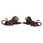 ARTVARKO Brass Lion Pair Statue for Vastu Shastra and Feng Shui Remedies for Home Decor Statue 7 Inches