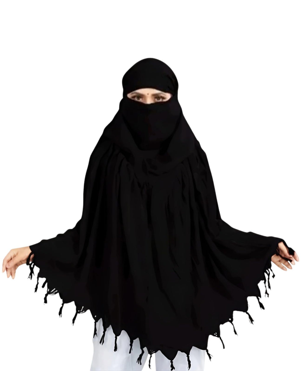 Krevaa Pure Cotton Soft & Breathable Sun Protection Scarf For Women Plain Scaff| Universal Size | For Girl & Women (black)