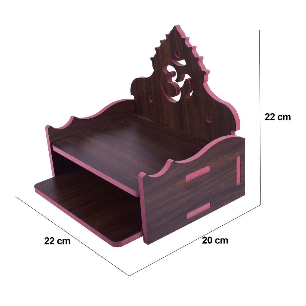 Lakhaji Christian Wooden Wall Hanging Temple for Home and Shop,Office and Home showpiece Temple (Maroon-4)