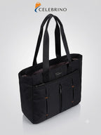 CELEBRINO Spacious Tote Handbag for Women | Nylon Hand Bags with Multiple Zip Compartments | Waterproof Large Shoulder Bag for Office, College, Travel & Shopping | Multi Pocket Zipper Handbags