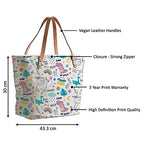 The Purple Tree Fatty Tote Bag for Women, Western Handbag, Gift, Ft31, White