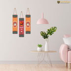 Artvibes Padharo Sa Wooden Art Decoration Item for Living Room | Graphic Artwork | Door Decoration Items | Paintings For Wall | Wall Illustrations | Handcrafted Art | Gift Items (WH_8104N), Set of 3