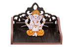 kriyanta Small Wooden Temple for Home & Office, Light Weight Puja Mandir, Perfect for Smaller Spaces. (Hindolo 27)