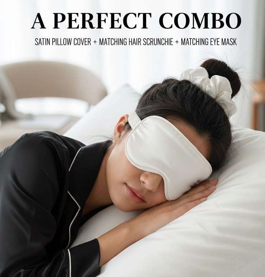 Archill Travel Neck Pillow with Eye Mask, Pink, U-Shaped, Travel Comfort Set (Pink)