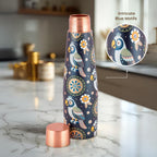Vip luxe Copper Bottle | Bird Motif | UV Printed Design | Pure Copper Water Bottle for Health & Wellness | 900 ml Capacity