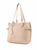 Carrylux Women's Soft PU Tote Bag | Large Single Compartment Shoulder Handbag with Adjustable Strap | Office, College & Casual (Beige)