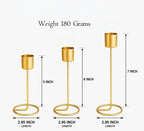 The Arts Box Metal Taper Candle Holder Set of 6 | Gold Decorative Candle Stands for Dining Table, Living Room & Wedding Centerpiece | Modern Tall Candle Holders for Home Decor & Festive Use